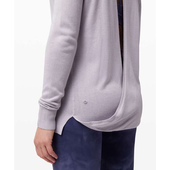 Lululemon Back to Balance Long Sleeve Cashmere Sweater Iced Iris Sz M - Picture 10 of 10